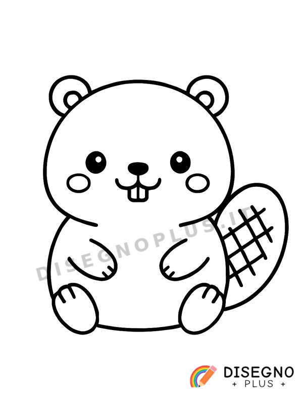 Castoro con tronco in bocca al lavoro diligente Disegno Castoro con tronco in bocca al lavoro diligente da stampare e colorare