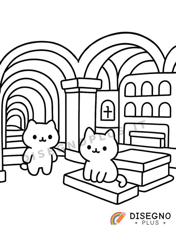 Disegno Catacombe romane da colorare