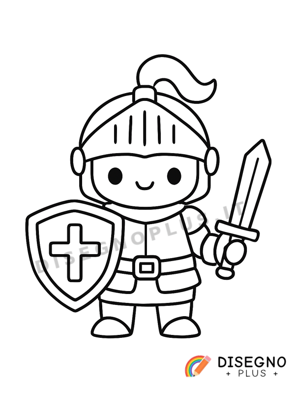 Disegno Cavaliere medievale a cavallo con lancia alta   da stampare e colorare