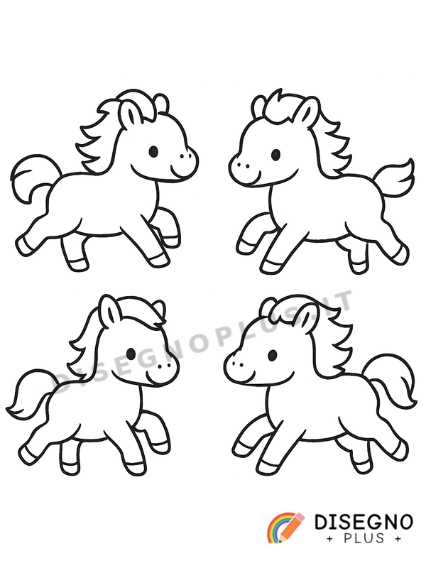 Disegno Cavalli veloci da colorare