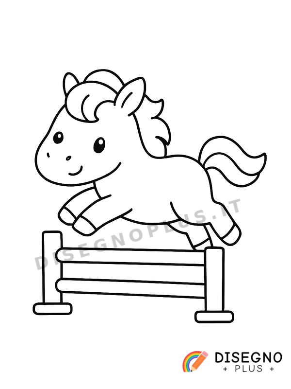 Disegno Cavallo che salta ostacoli da colorare