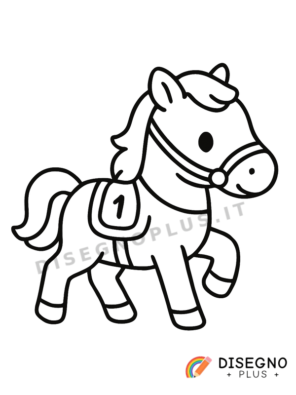 Disegno Cavallo da corsa da colorare