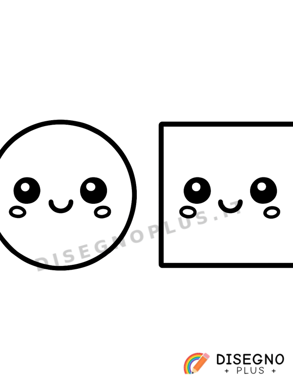 Disegno Cerchio e quadrato da colorare