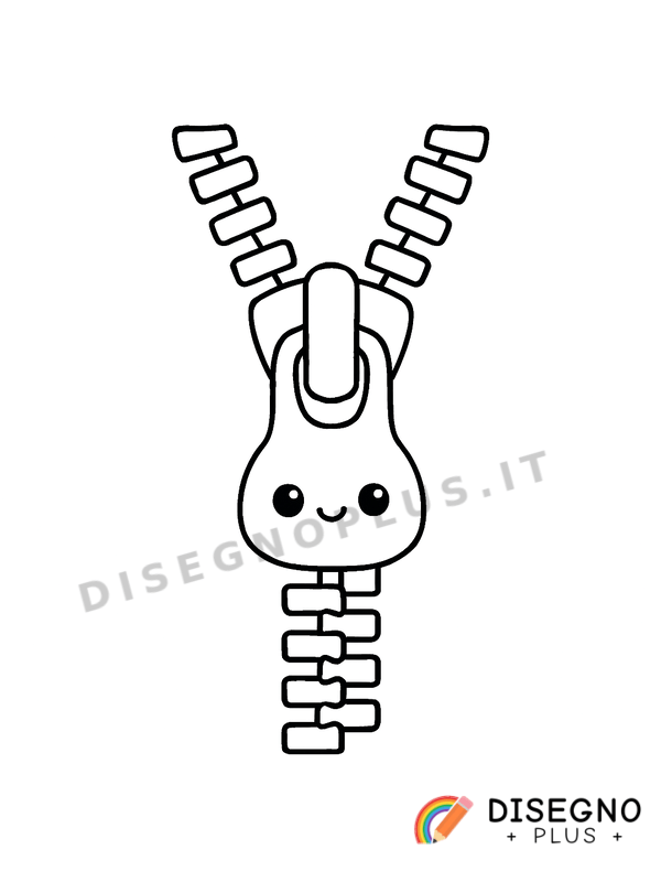 Disegno Cerniera lampo con cursore metallico   da stampare e colorare