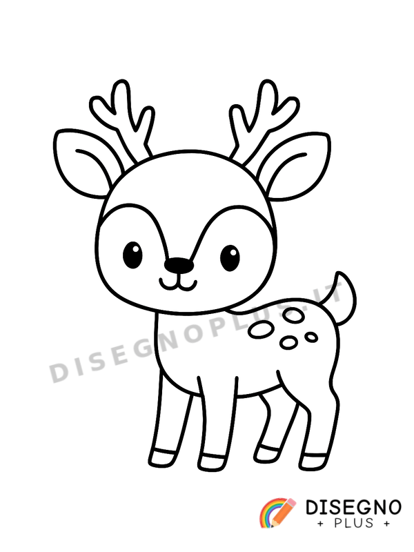 Disegno Cervo maschio con corna ramificate   da stampare e colorare