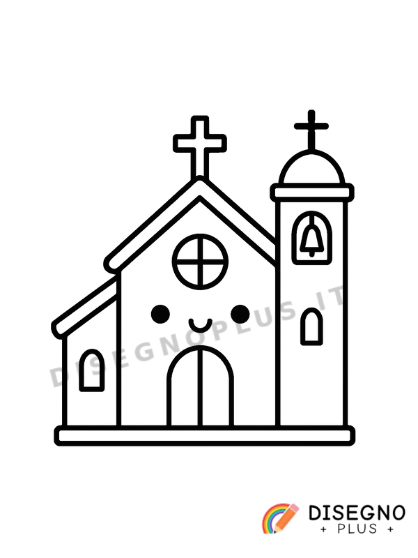 Disegno Chiesa cattolica da colorare
