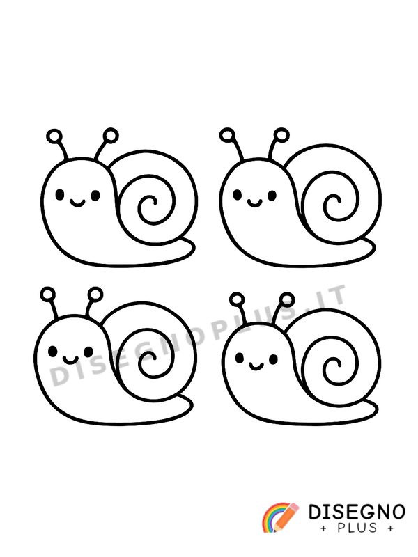 Disegno Chiocciole con guscio da colorare