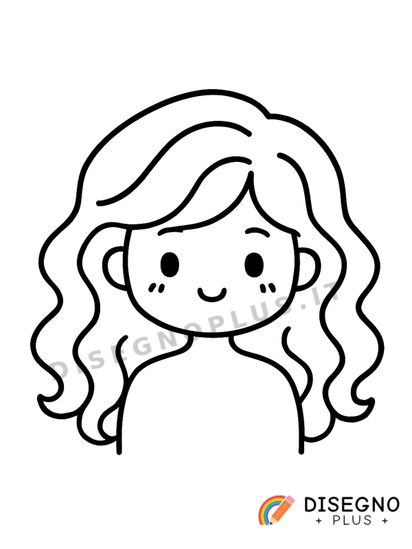 Disegno Chioma folta di bambino felice   da stampare e colorare