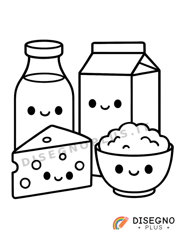 Disegno Cibo latticino da colorare
