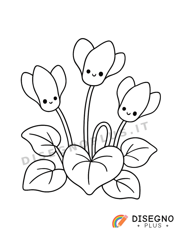 Disegno Ciclamini rosa da colorare
