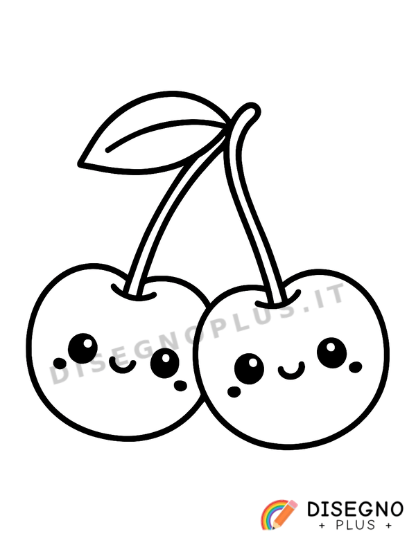 Disegno Ciliegie rosse da colorare