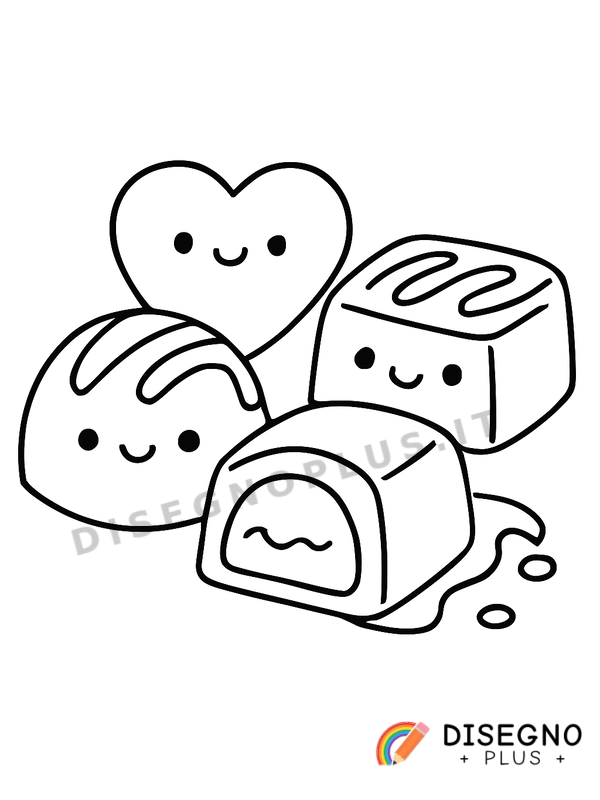 Disegno Cioccolatini ripieni di crema   da stampare e colorare