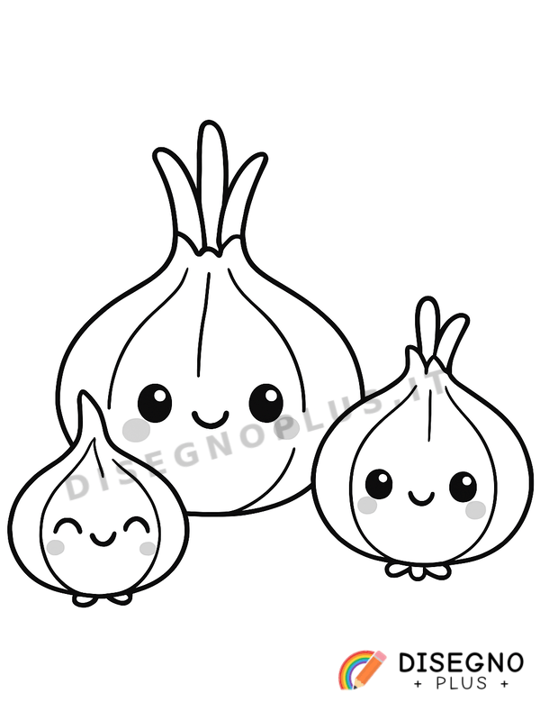 Disegno Cipolle rosse da colorare