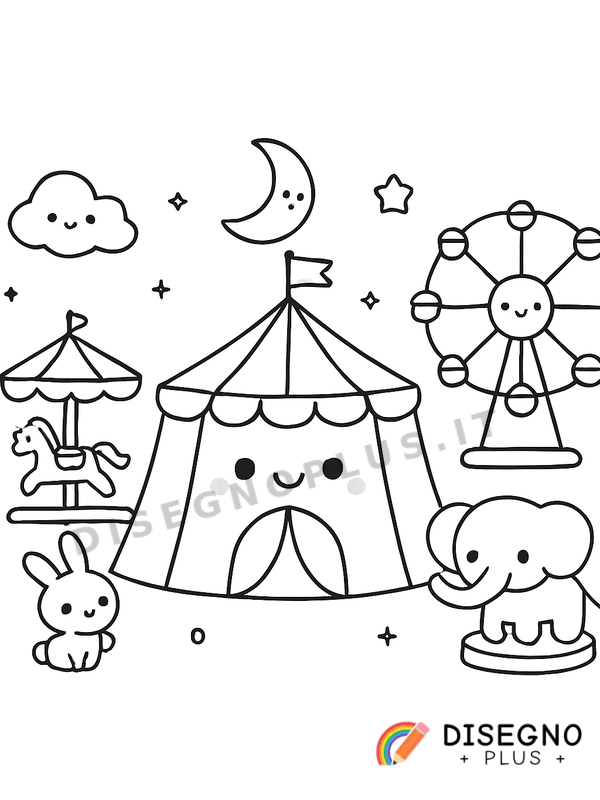 Disegno Circo la luna park da colorare
