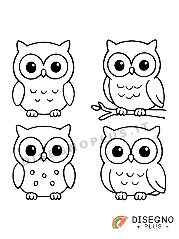 Disegno Civette notturne da colorare