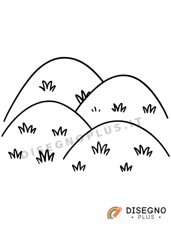 Disegno Colline verdi con sentieri e pecore   da stampare e colorare