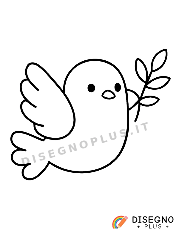 Disegno Colomba della pace con ramoscello   da stampare e colorare