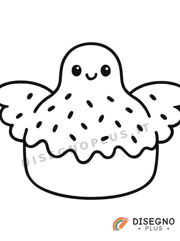 Disegno Colomba di Pasqua con ali aperte e pace   da stampare e colorare