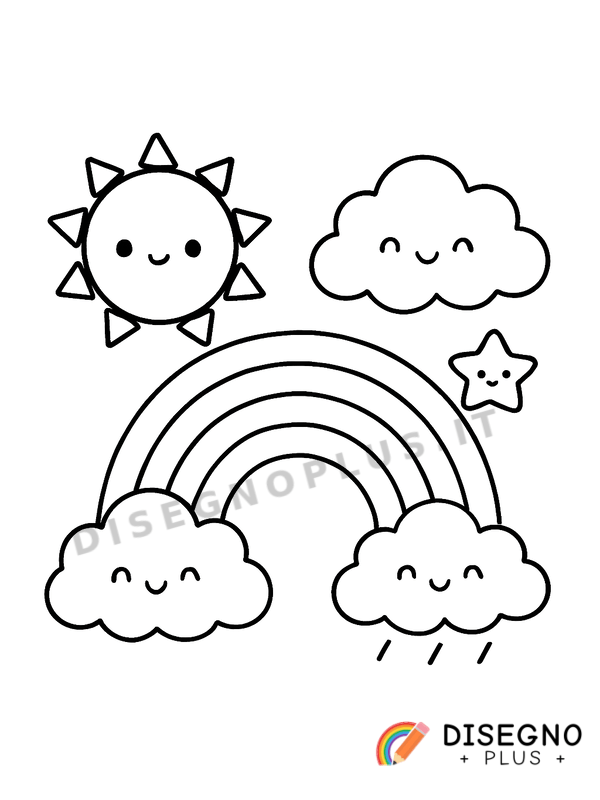 Disegno Colori dell’arcobaleno da colorare