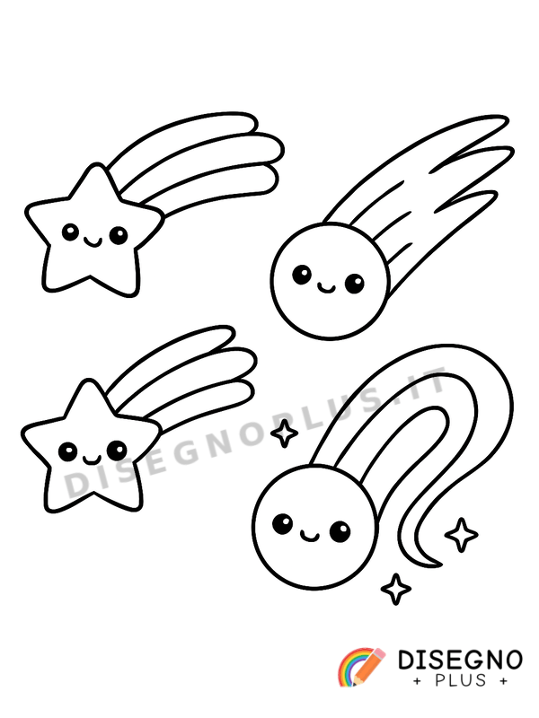 Disegno Comete luminose da colorare