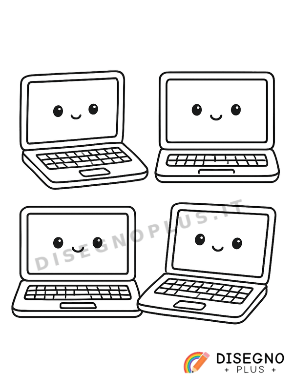 Disegno Computer portatili con schermo aperto   da stampare e colorare