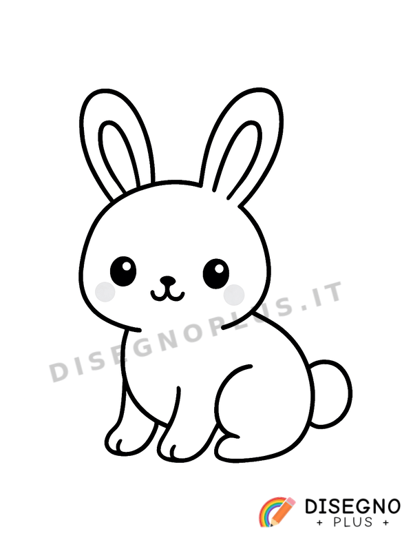 Disegno Coniglio che salta tra i fiori di campo allegro   da stampare e colorare
