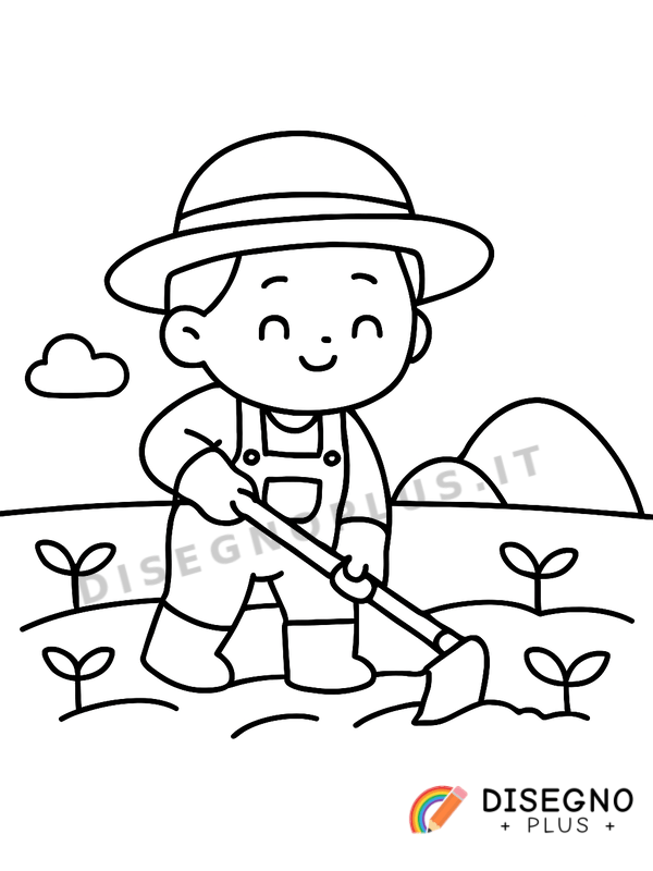 Disegno Contadino al lavoro da colorare