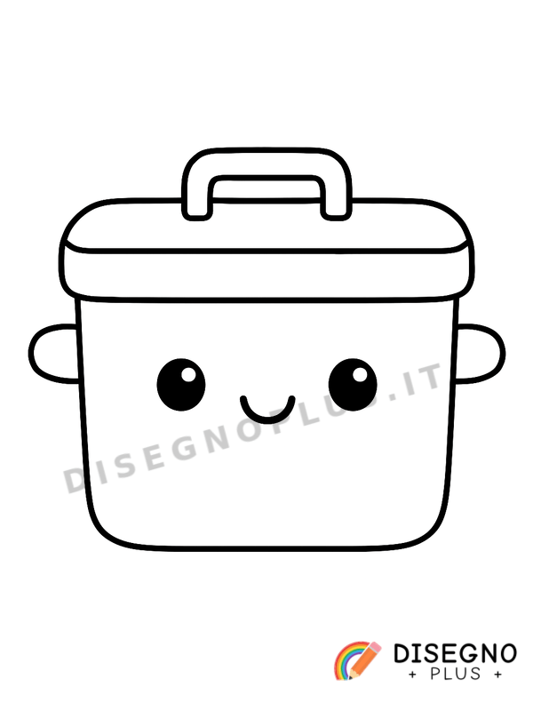 Disegno Contenitore trasparente con coperchio   da stampare e colorare