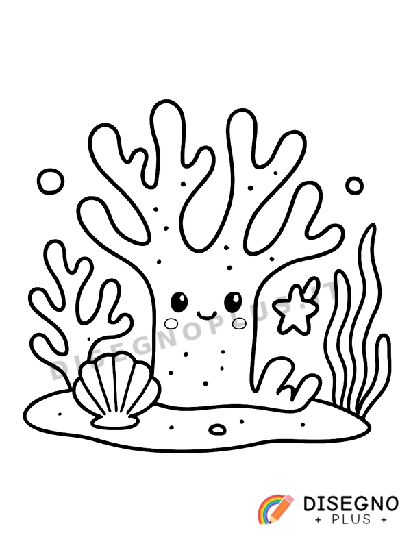 Disegno Coralli rossi da colorare