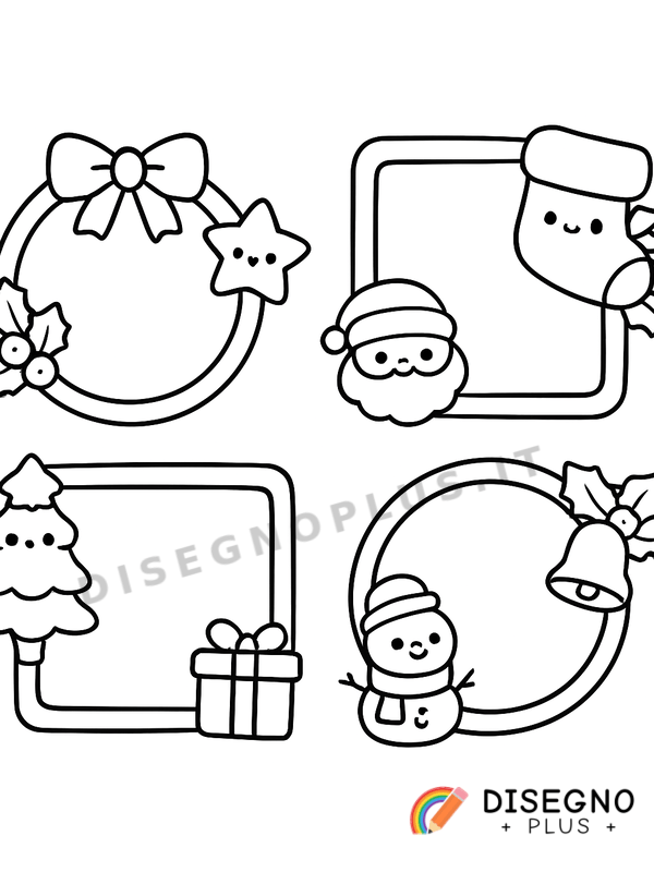 Disegno Cornici natalizie da colorare