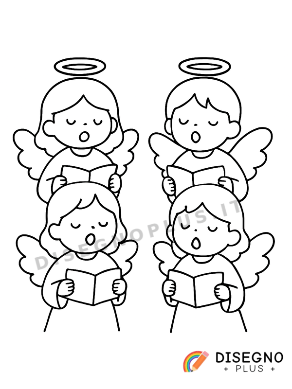 Disegno Coro di angeli da colorare