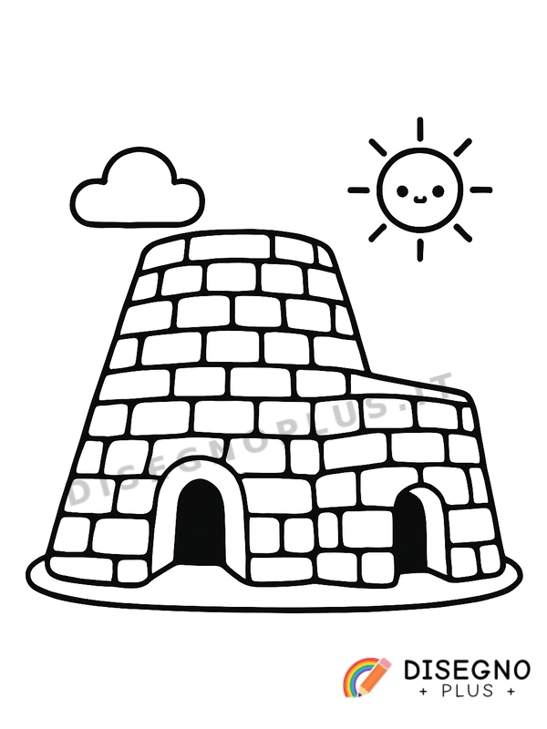 Disegno Costruzione nuragica da colorare