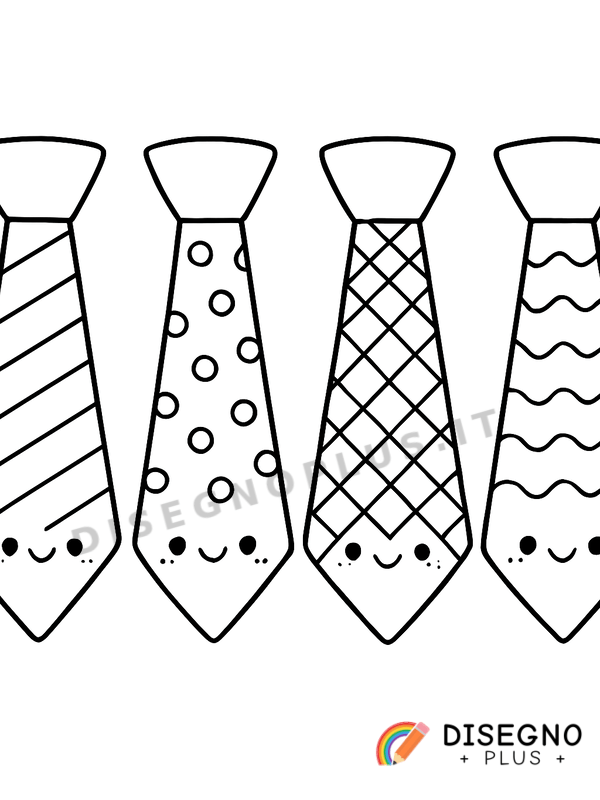Disegno Cravatte eleganti da colorare