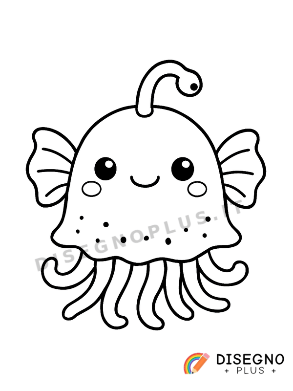 Disegno Creature abissali con luci nel fondo profondo   da stampare e colorare