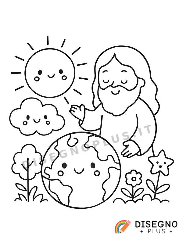 Disegno Creazione del mondo da colorare