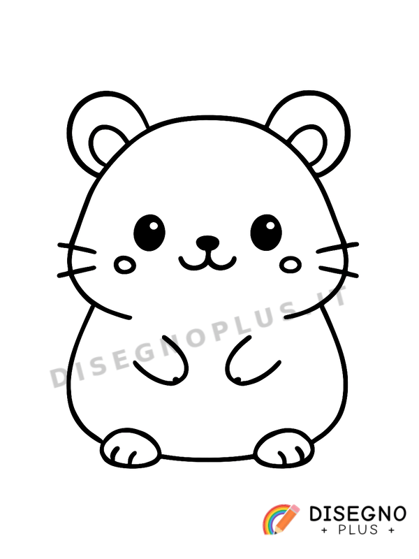 Disegno Criceto che mangia semi con zampette delicate   da stampare e colorare