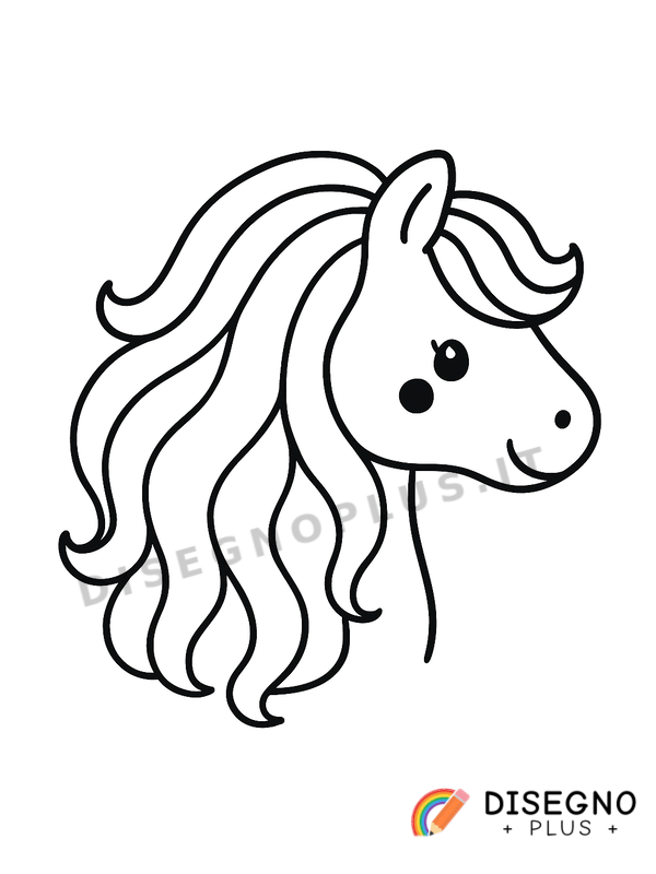 Disegno Criniera di cavallo mossa dal vento   da stampare e colorare