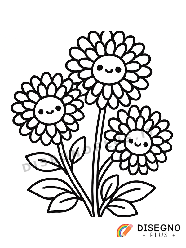 Disegno Crisantemi fioriti da colorare