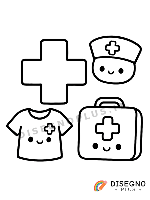 Disegno Croce Rossa da colorare