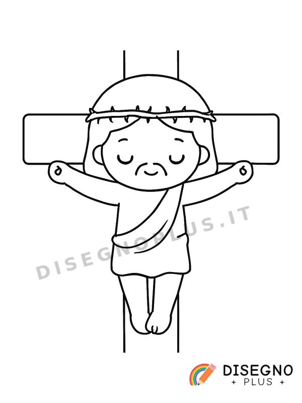 Disegno Crocifissione sul Golgota   da stampare e colorare