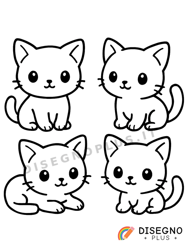 Disegno Cuccioli di gatto con pallina lana   da stampare e colorare