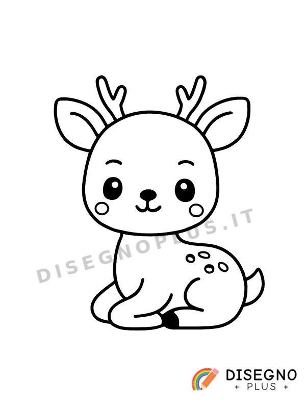 Disegno Cucciolo di cervo con occhi pieni di curiosità   da stampare e colorare