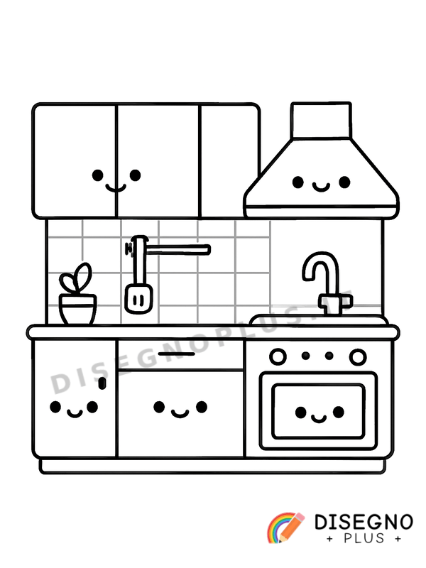 Disegno Cucine moderne con isola centrale   da stampare e colorare