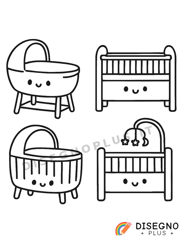 Disegno Culle per neonati da colorare