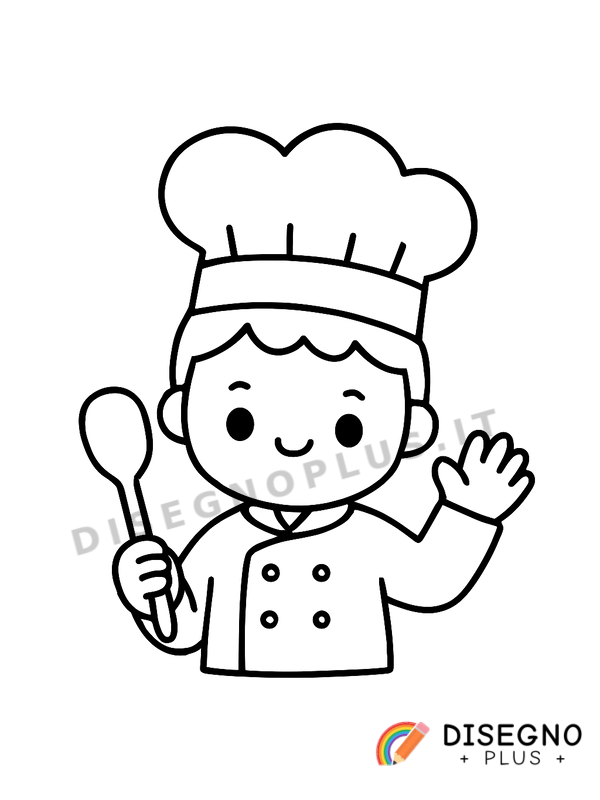 Disegno Cuoco con grembiule bianco   da stampare e colorare