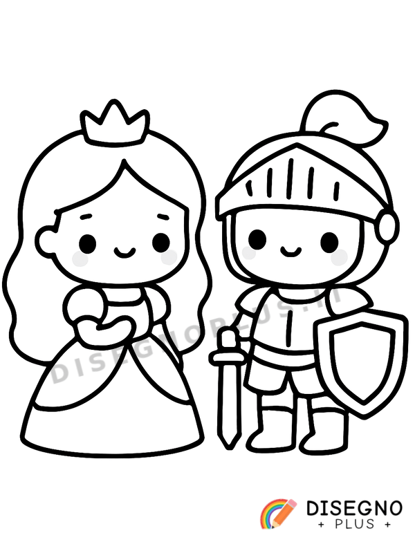 Disegno Dama e cavaliere ballano sotto la luna   da stampare e colorare