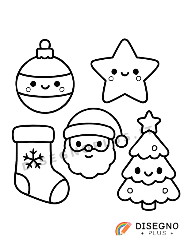 Disegno Decorazione natalizia con pigne e lucine   da stampare e colorare