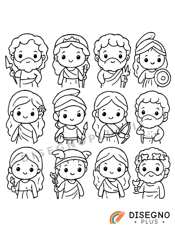 Disegno Dei dell’Olimpo da colorare