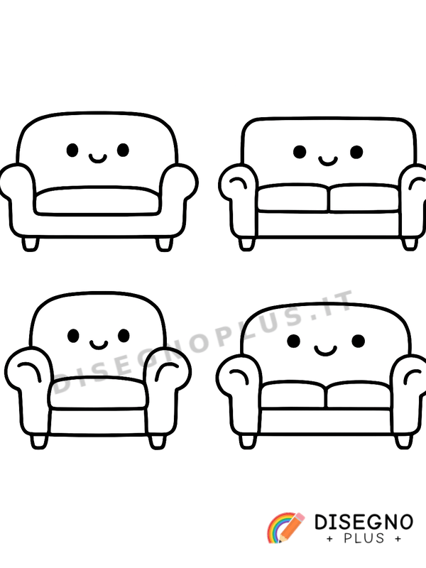 Disegno Divani imbottiti da colorare