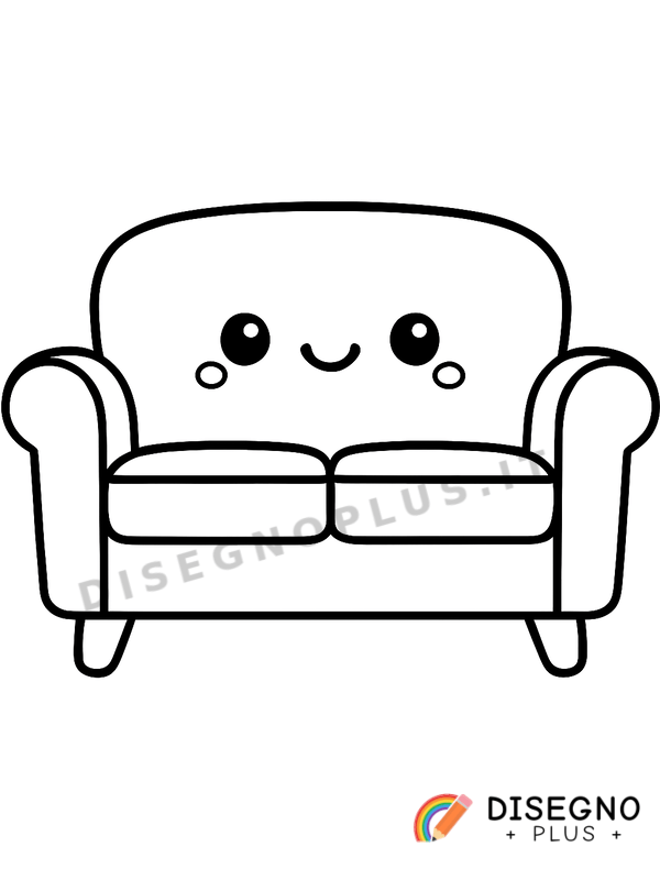 Disegno Divano comodo con braccioli   da stampare e colorare